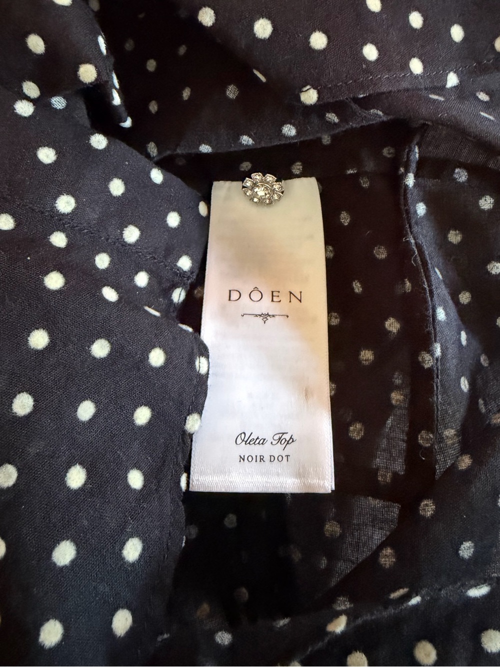 DOEN -Noir Dot- Oleta Top M - Picture 7 of 8